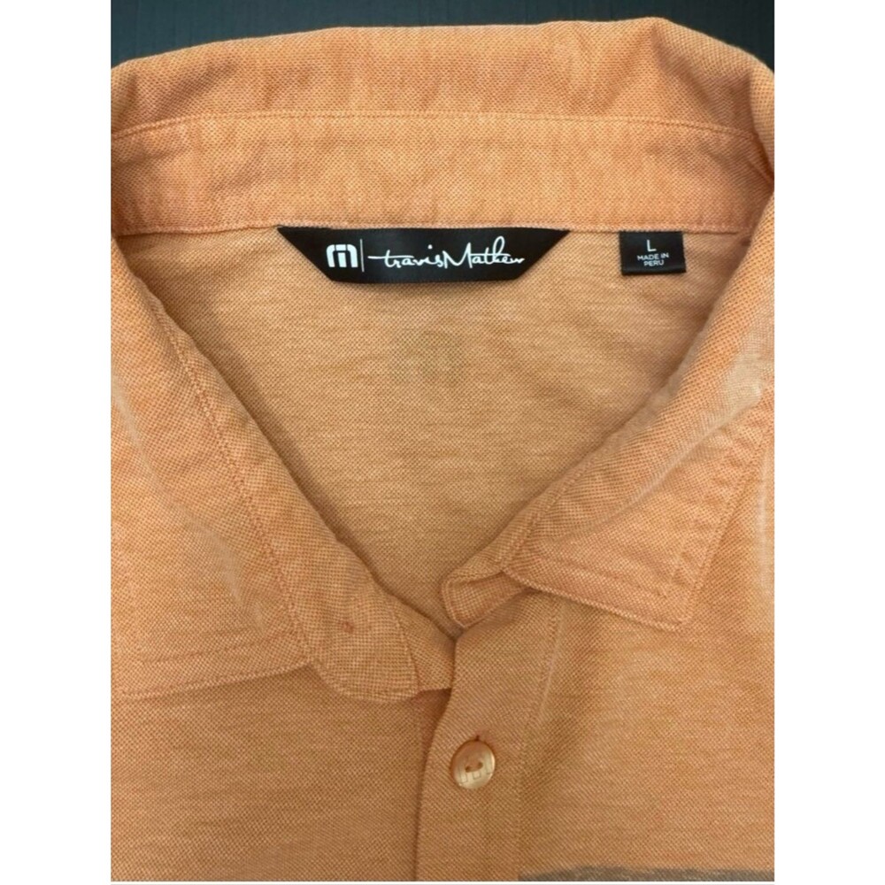 TravisMathew Striped Performance Polo Large Golf Business Casual Resort Shirt - Picture 3 of 6